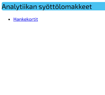 Analytiikan lomakkeet